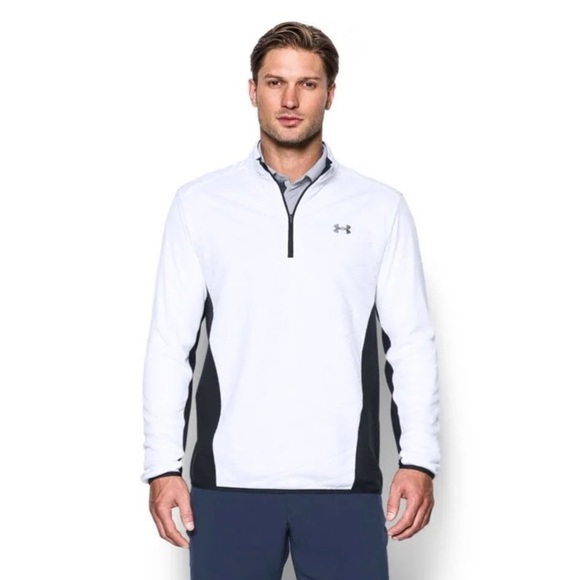 Under Armour White & Gray Reactor Hybrid Jacket Quarter Zip Pullover Mens Size M - Picture 1 of 9